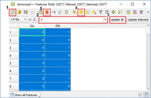 Figure 4 Process of deleting poygons vectorized from a specific pixel value.gif